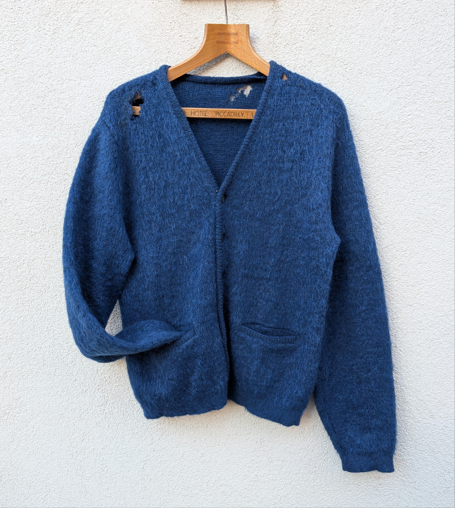 1950/60s mohair thrashed cardigan - medium