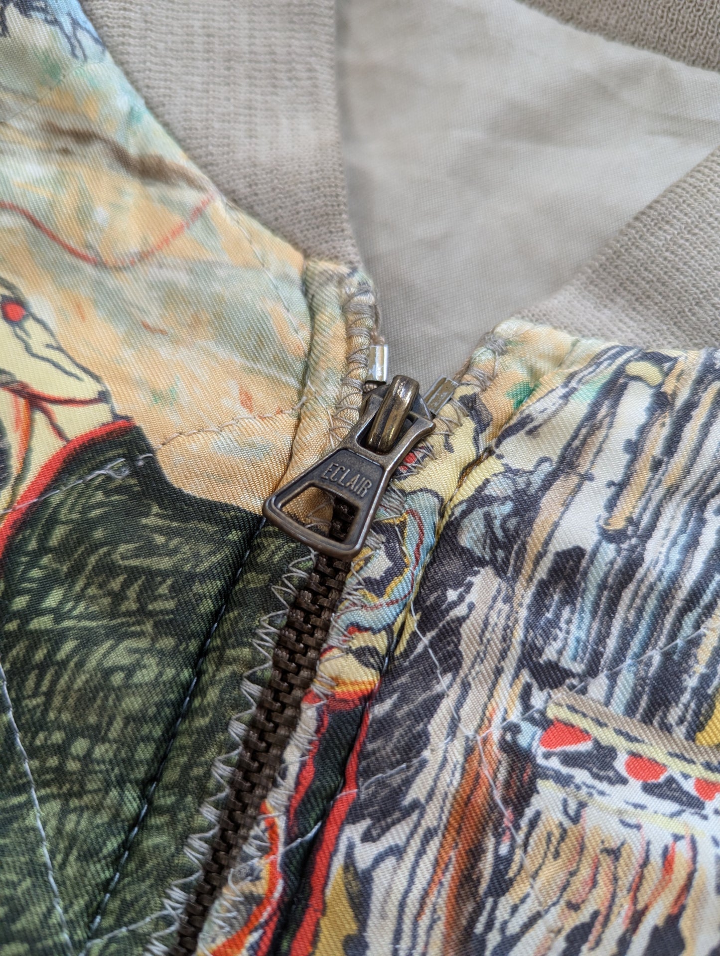 Hermes printed silk bomber jacket 1980s - Reversible