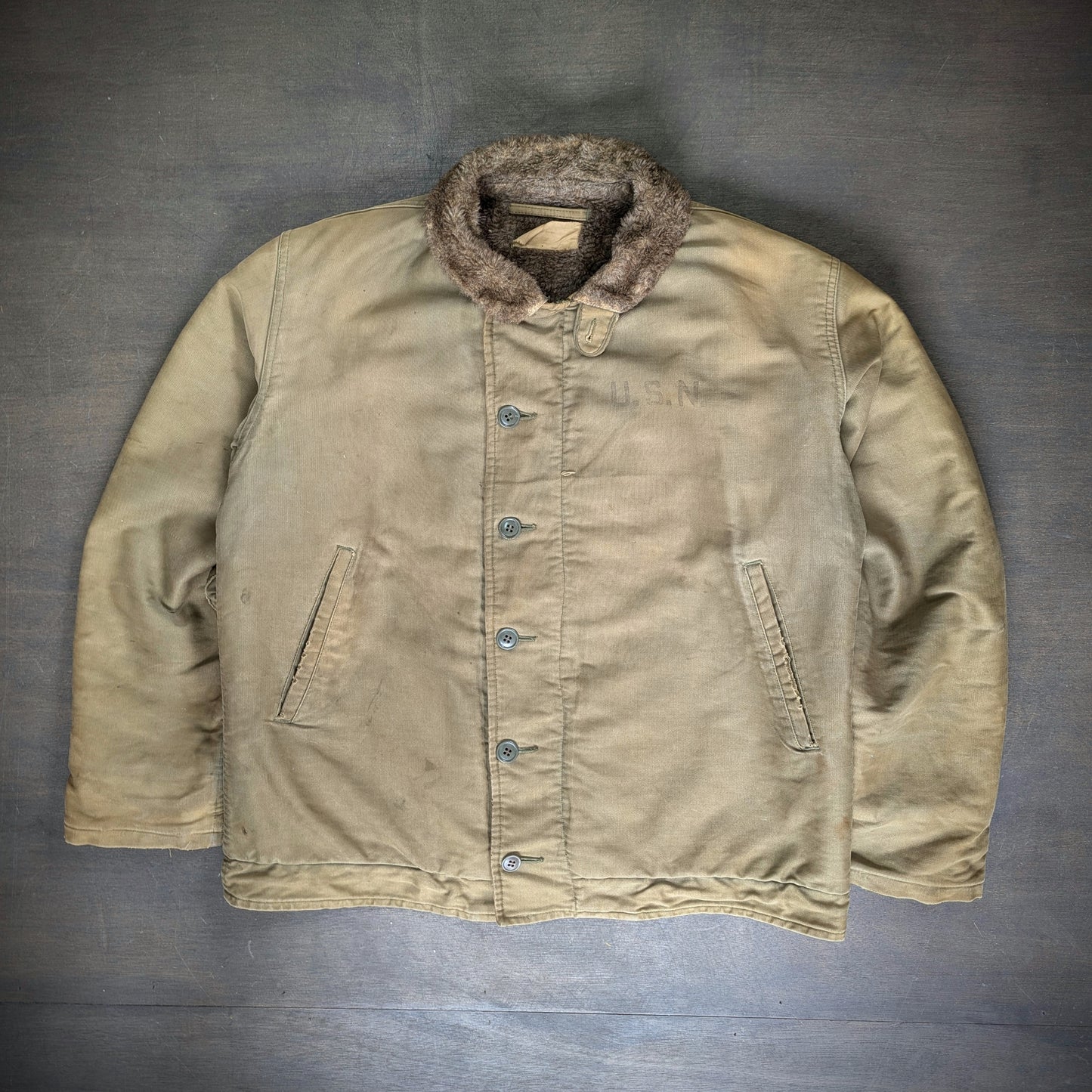 USN N1 stencil deck jacket WW2 circa 1940s