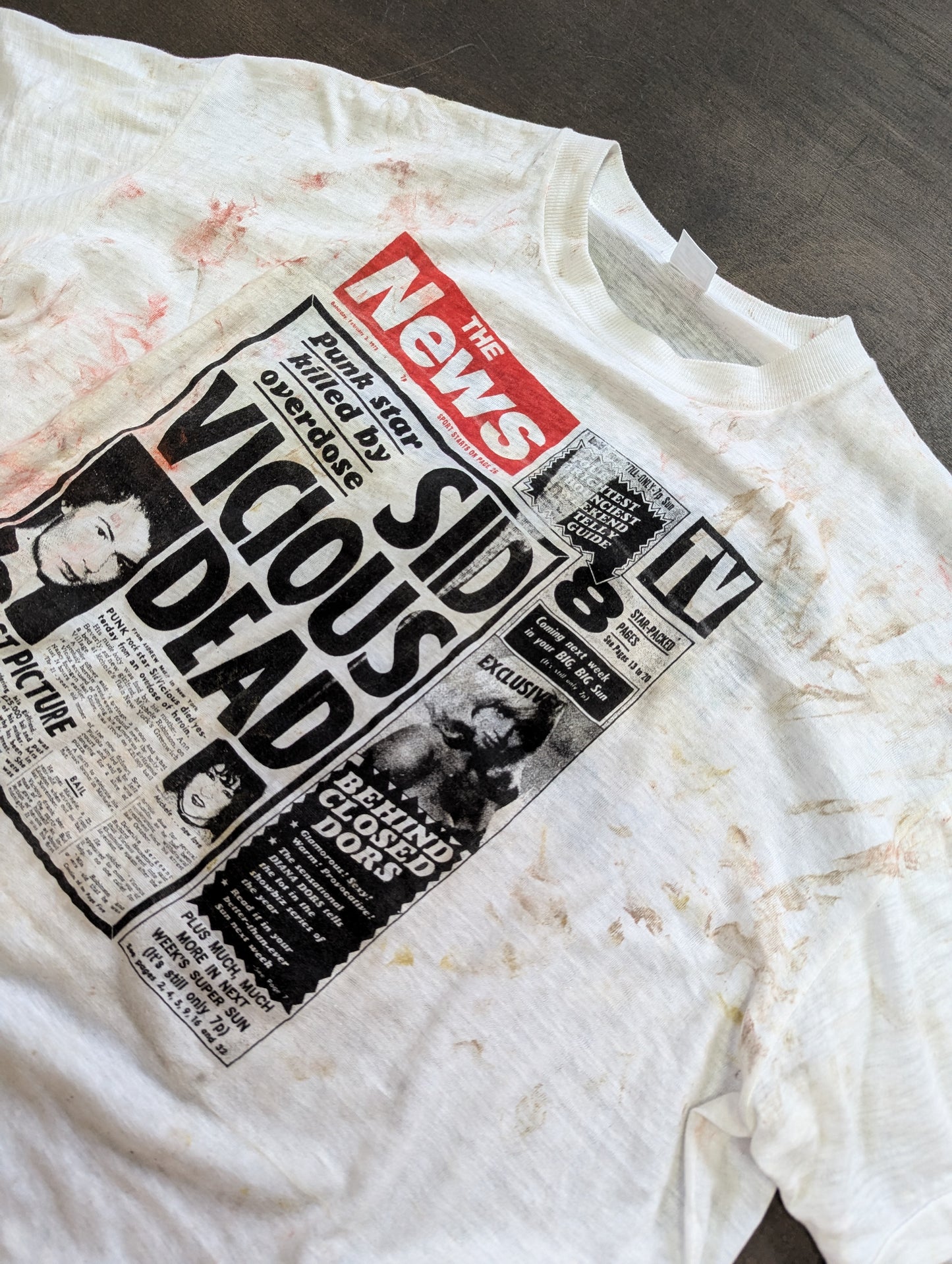 Sid vicious 'Thrashed' article tee 1980s