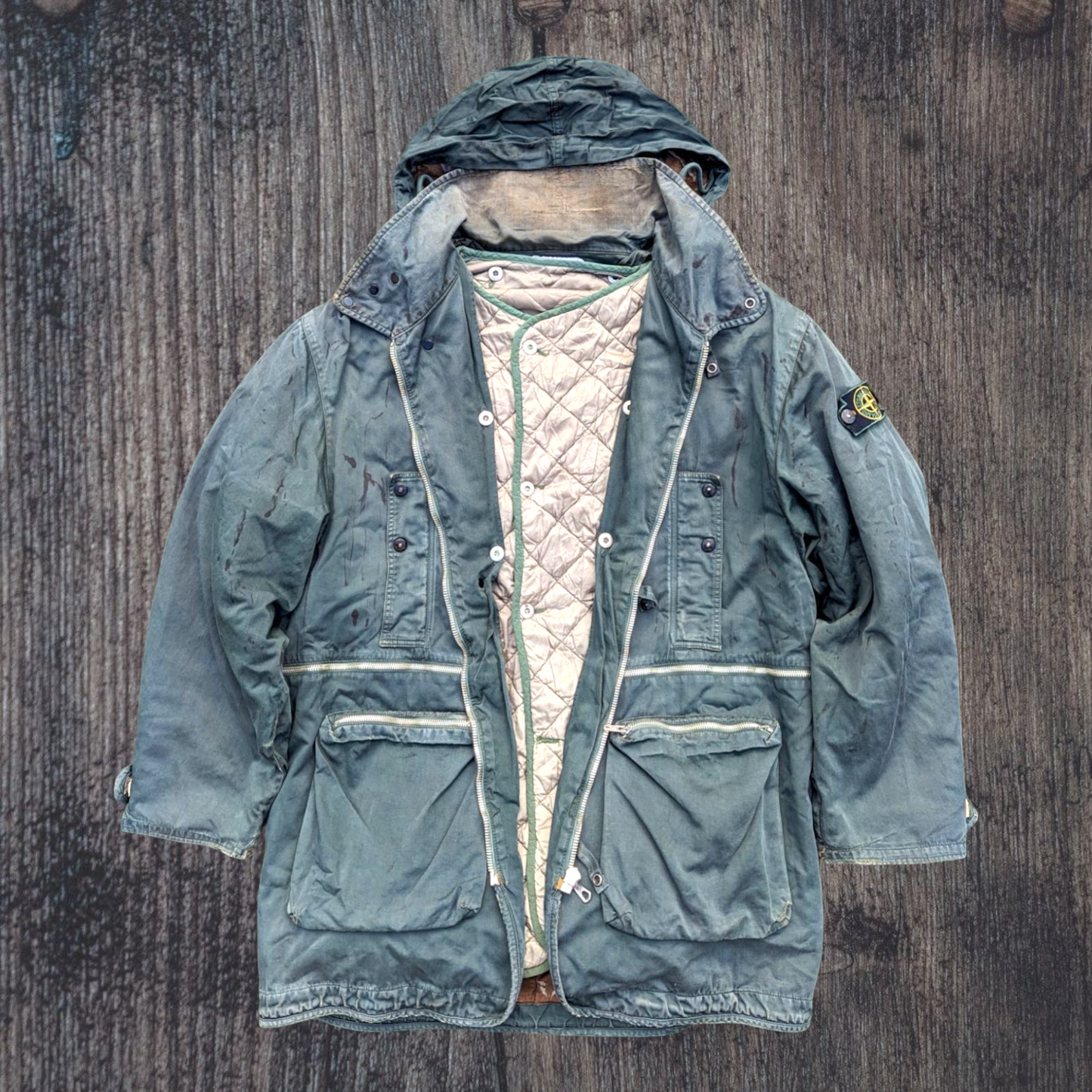 Stone island helicopter field jacket 1988 with original liner