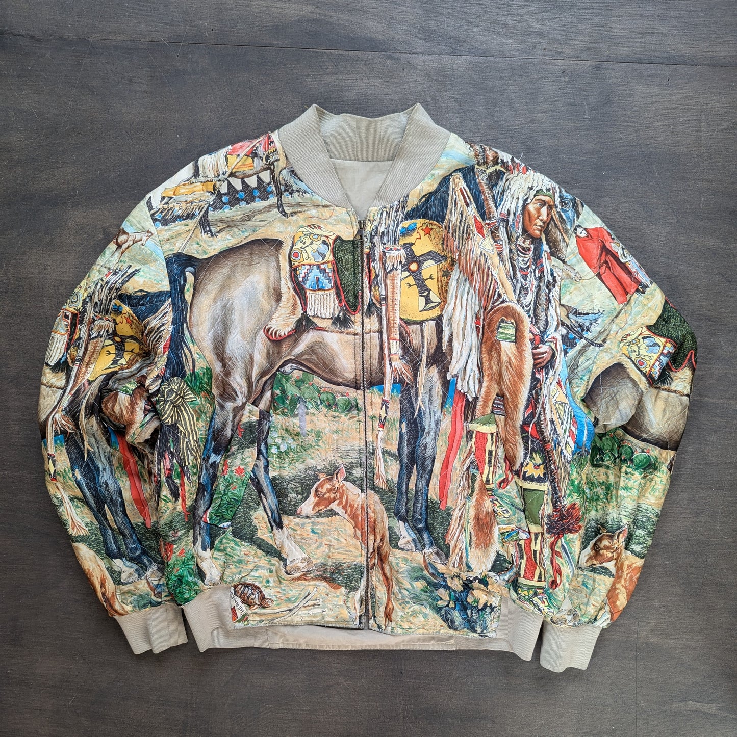 Hermes printed silk bomber jacket 1980s - Reversible