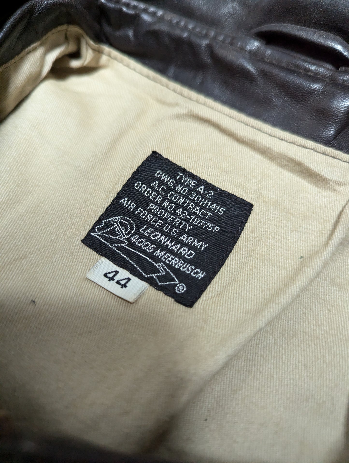 Type A-2 Leonhard US army leather flight jacket