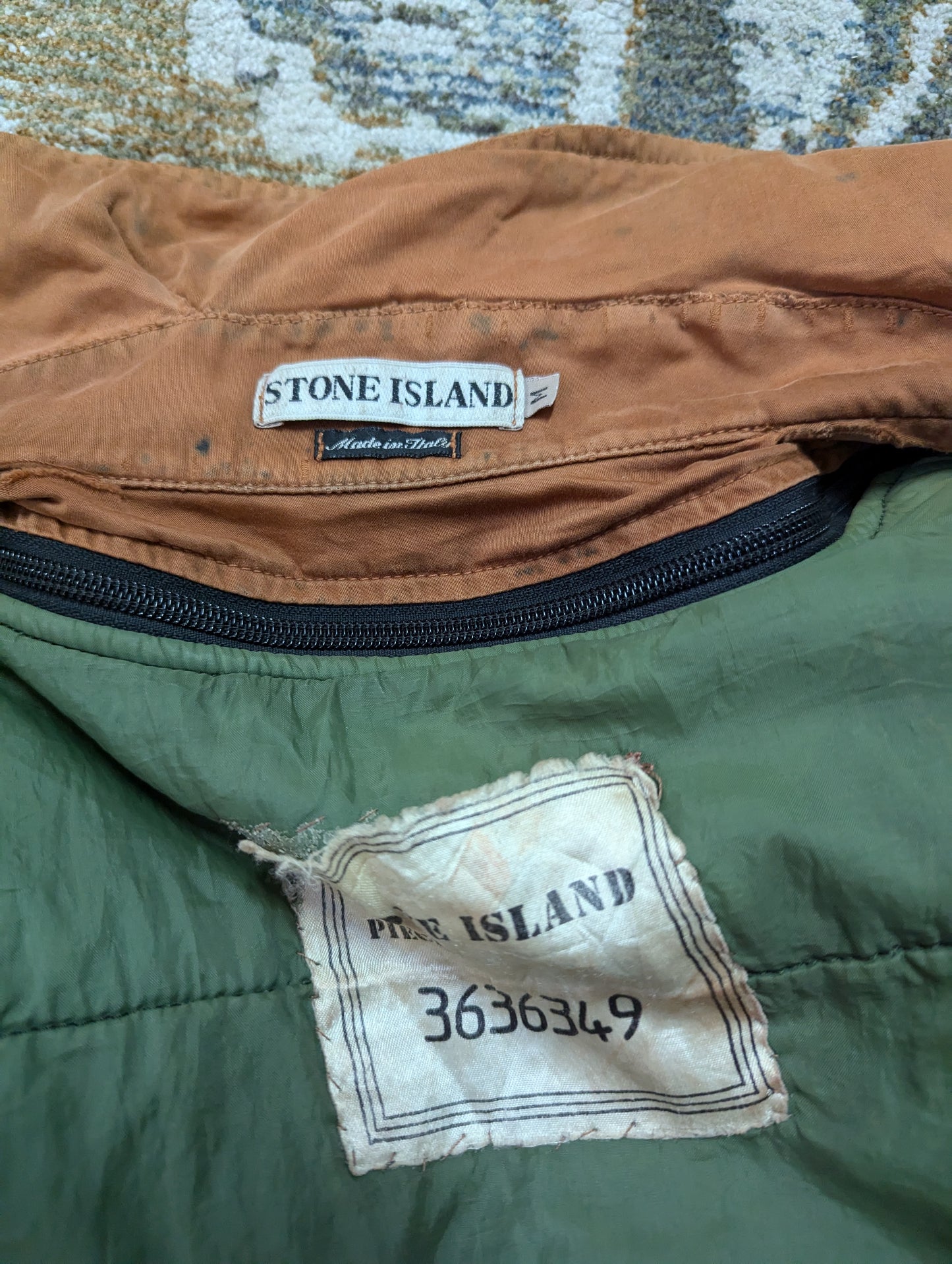 Stone island raso burnt orange faded jacket 90s