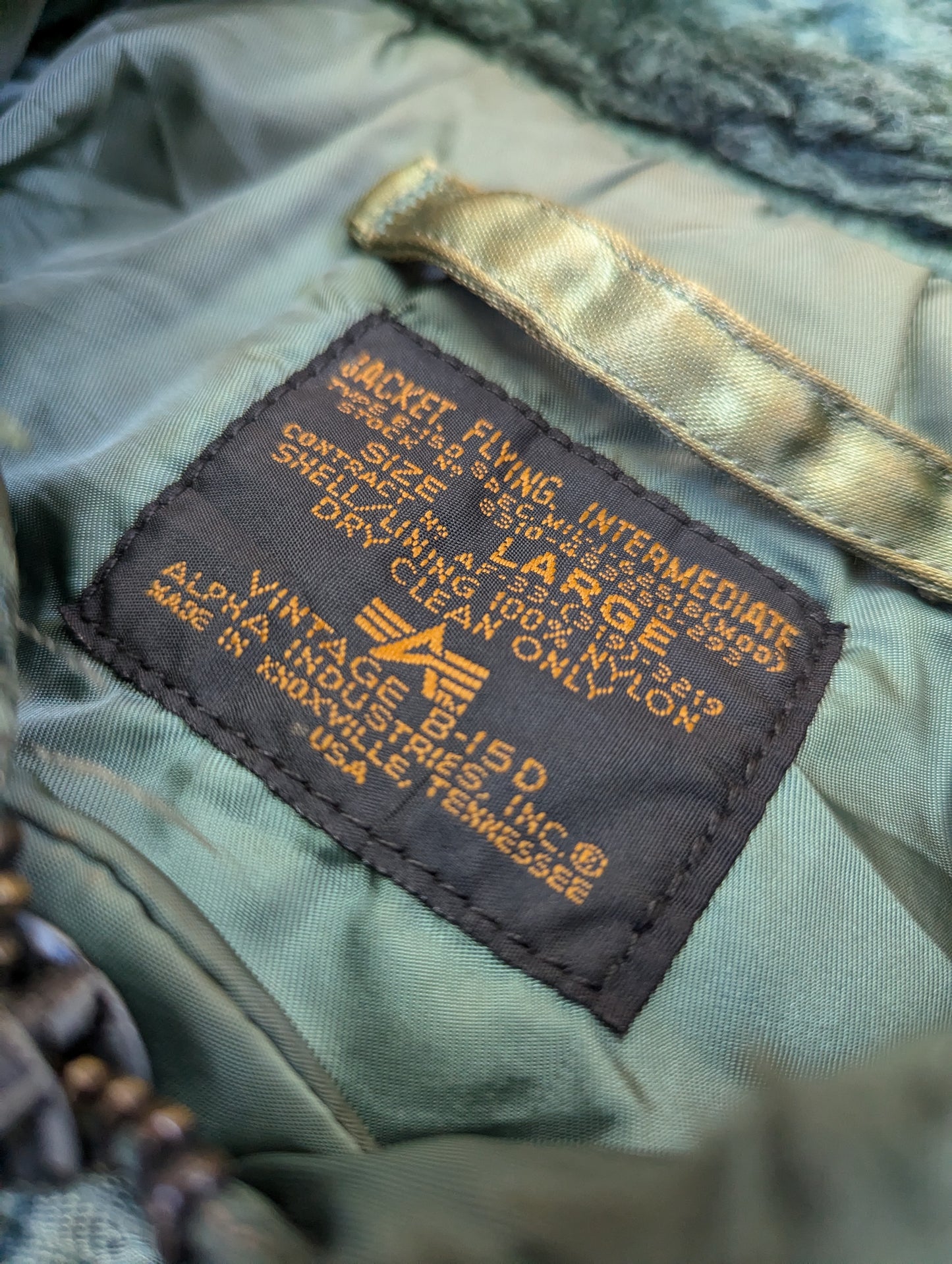 Alpha Industries U.S Air force B-15 Flight Jacket 1970s