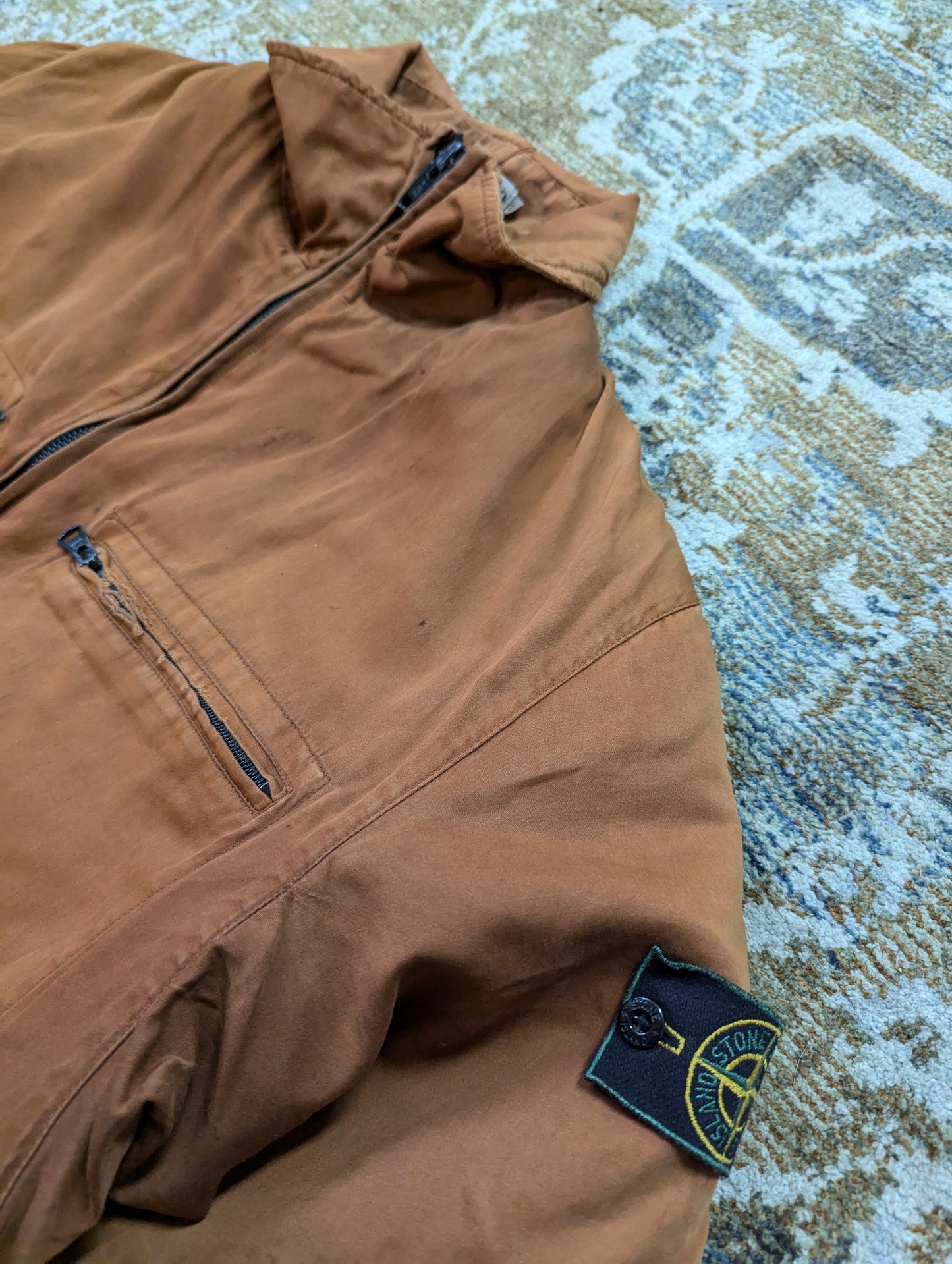 Stone island raso burnt orange faded jacket 90s
