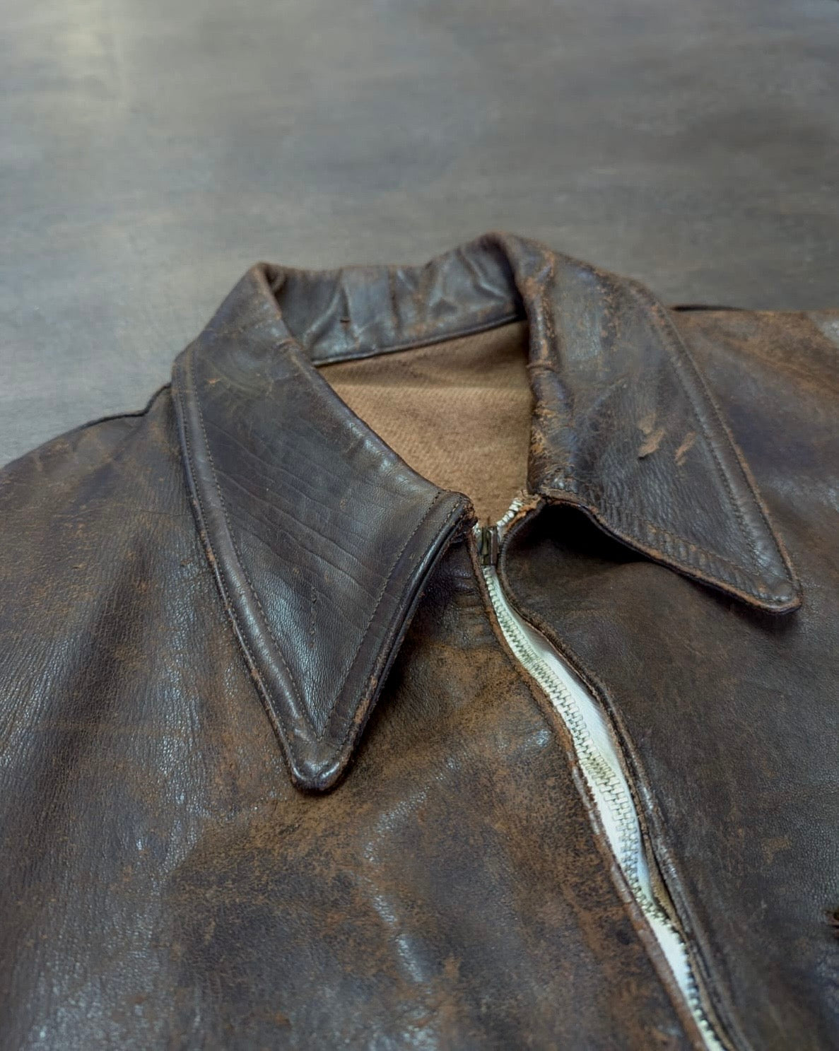 French Cycling Leather Jacket 1930s