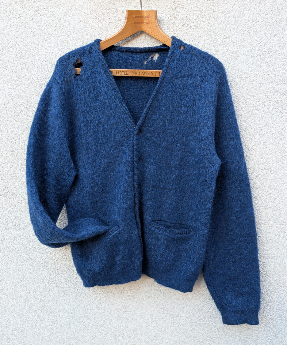 1950/60s mohair thrashed cardigan - medium
