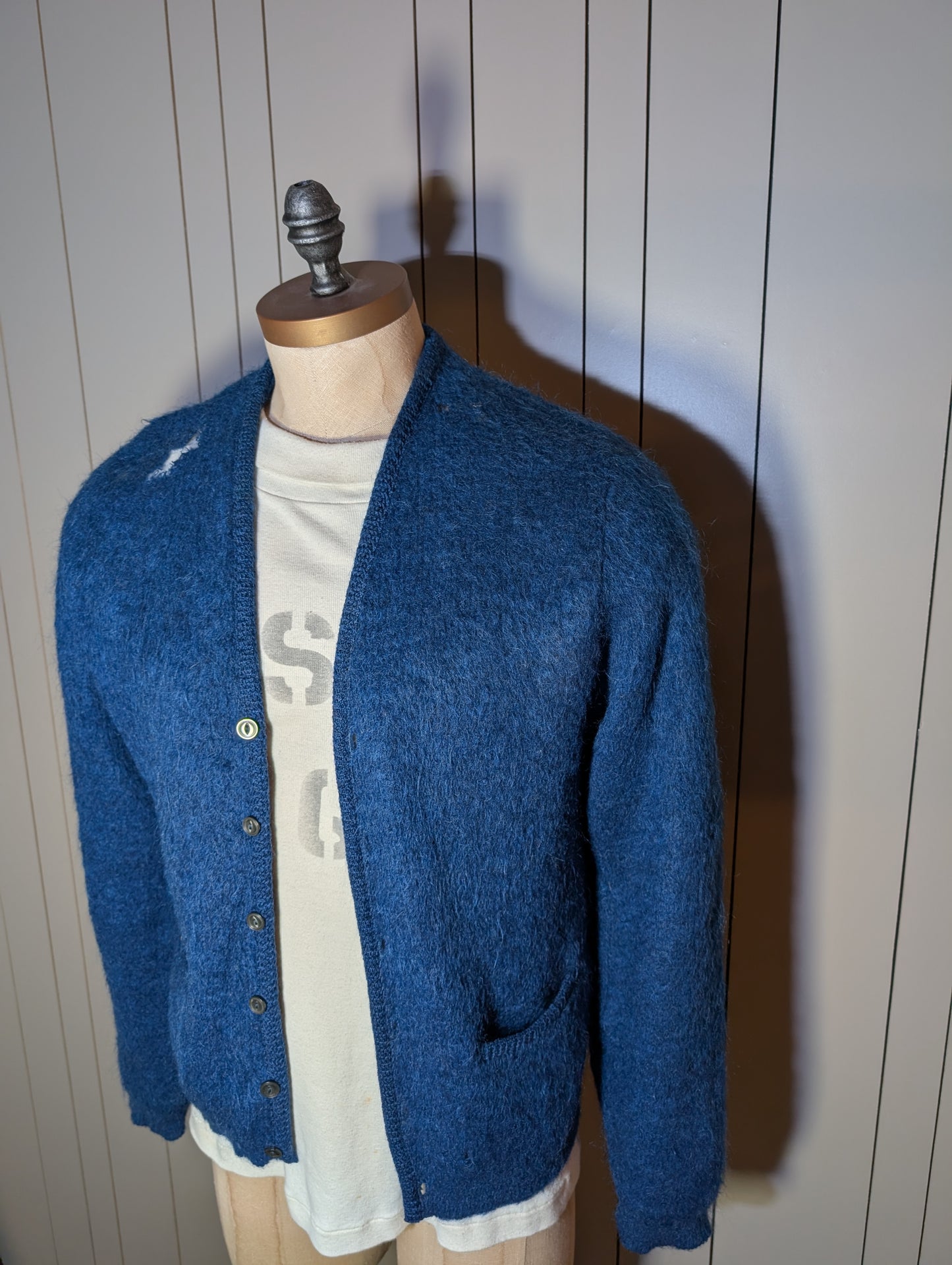 1950/60s mohair thrashed cardigan - medium