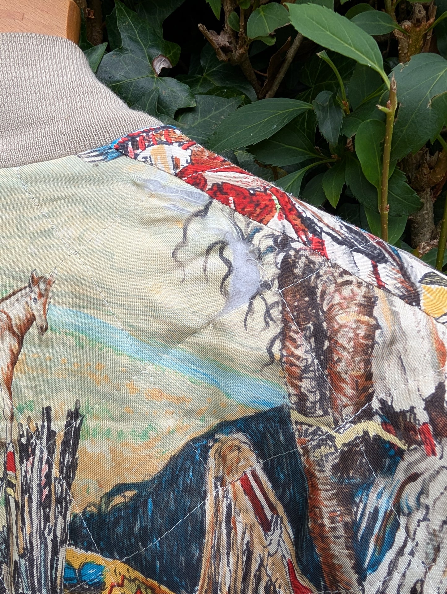 1980's Hermes silk reversible bomber jacket - XL