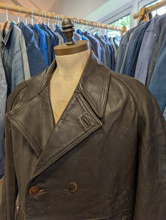 Circa 1950s French revolution leather jacket