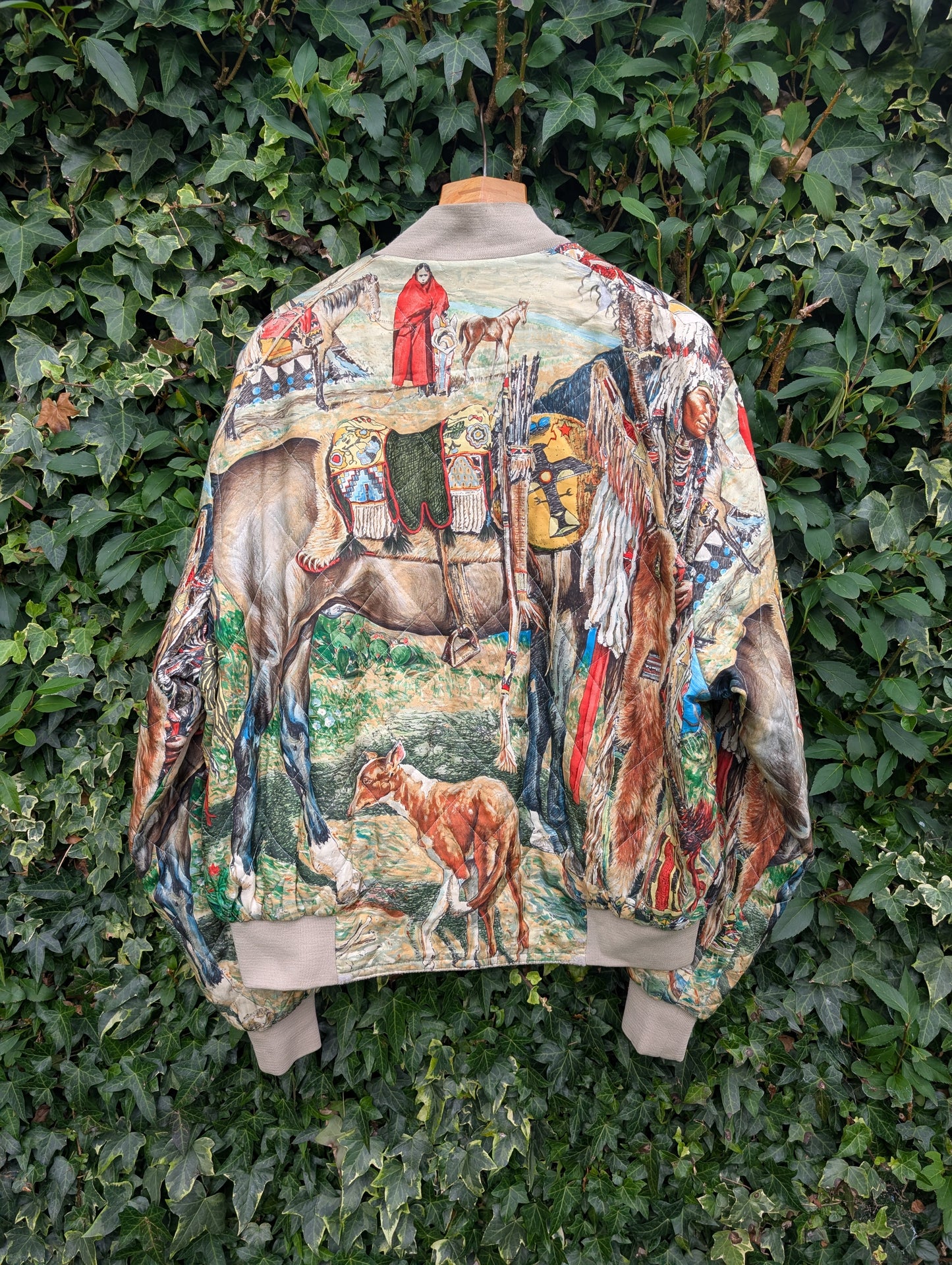 1980's Hermes silk reversible bomber jacket - XL