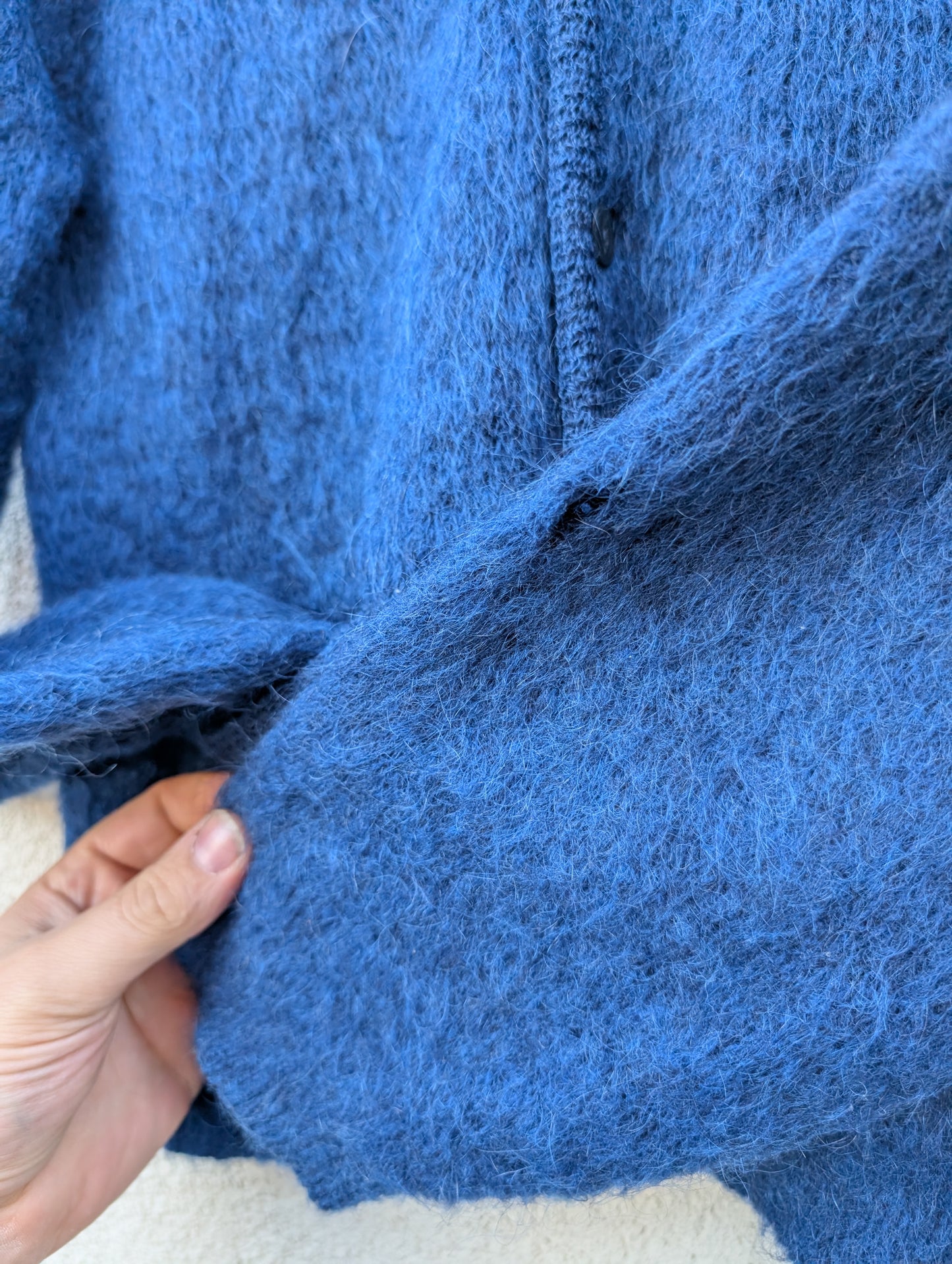 1950/60s mohair thrashed cardigan - medium