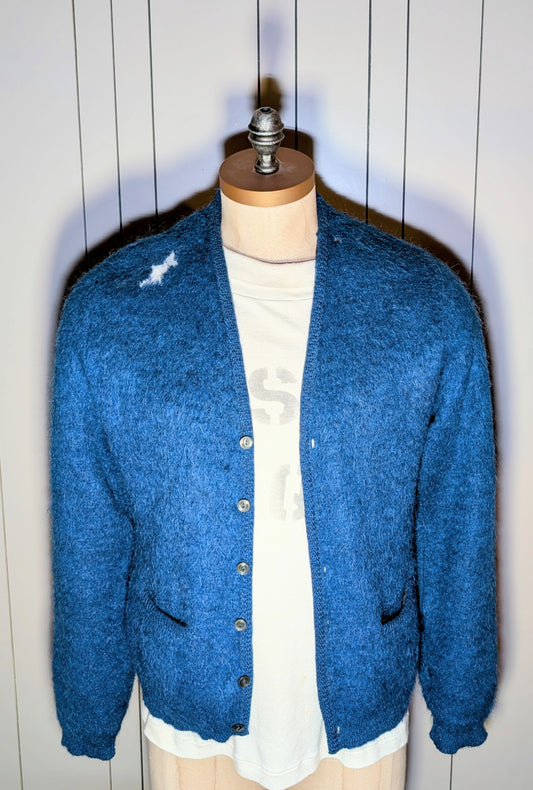 1950/60s mohair thrashed cardigan - medium