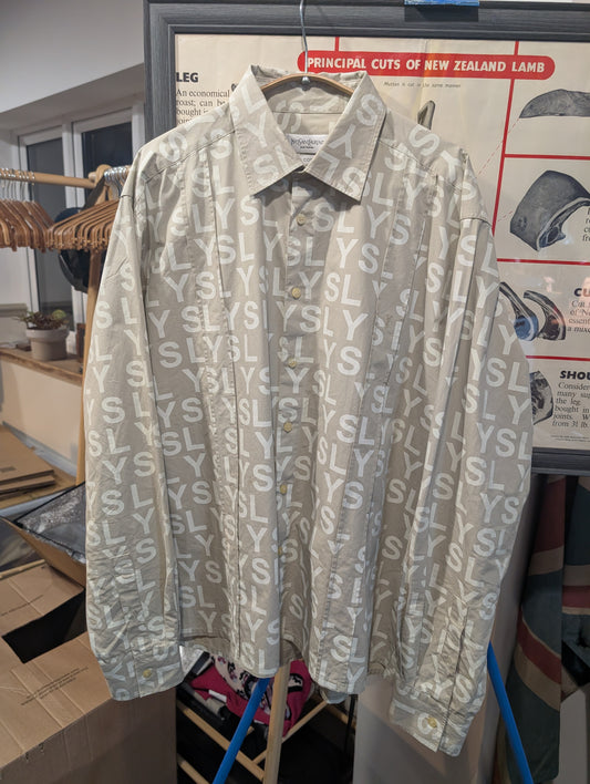YSL repeat print heavy cotton shirt